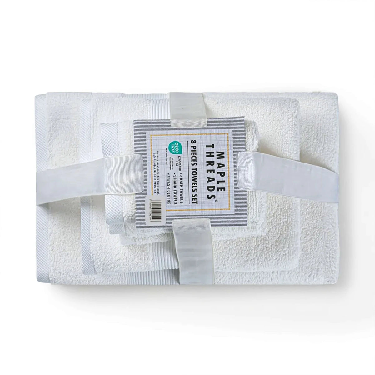 White 550 GSM Zero Twist 8-Piece Cotton Towel Bale Set
