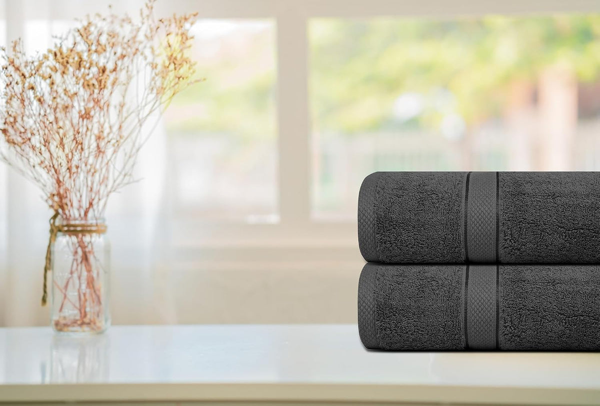 500GSM 2pcs / 4pcs Bath Towel 100% Cotton Quick Dry 70x140cm Towel Set