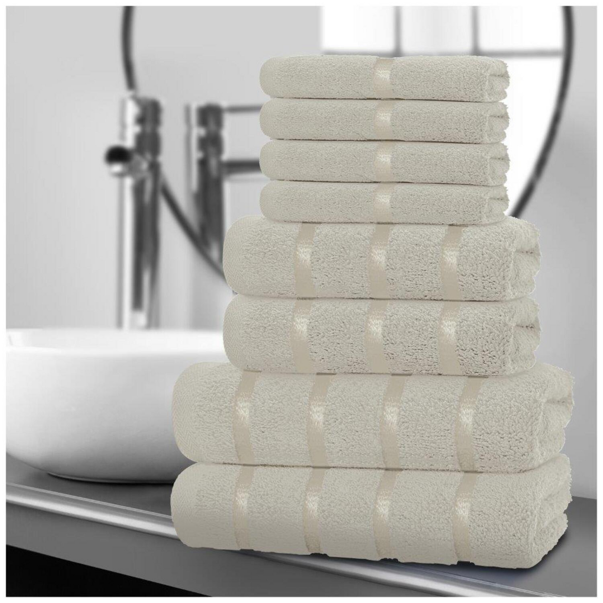 8 Piece Luxury Egyptian Cotton Towel Bale Set Face Hand Bath Towels 500 GSM – Various Sizes UK
