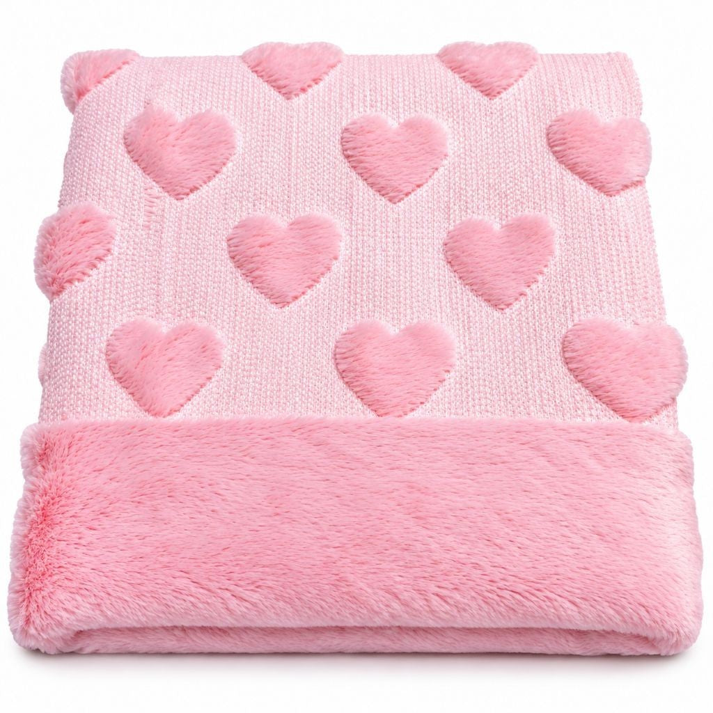 King size teddy hearts bedding set dressed with throw and cushions