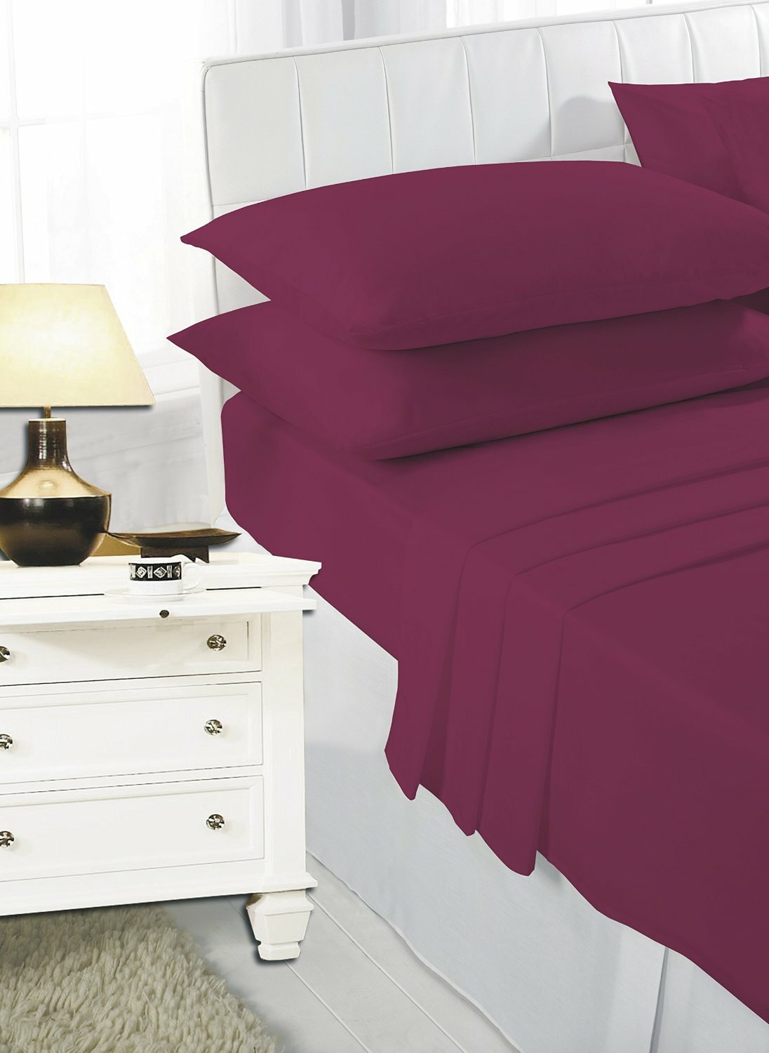 Easy Care Plain Dyed Fitted Bed Sheets 4 Ft Bunk Single Double King Super King