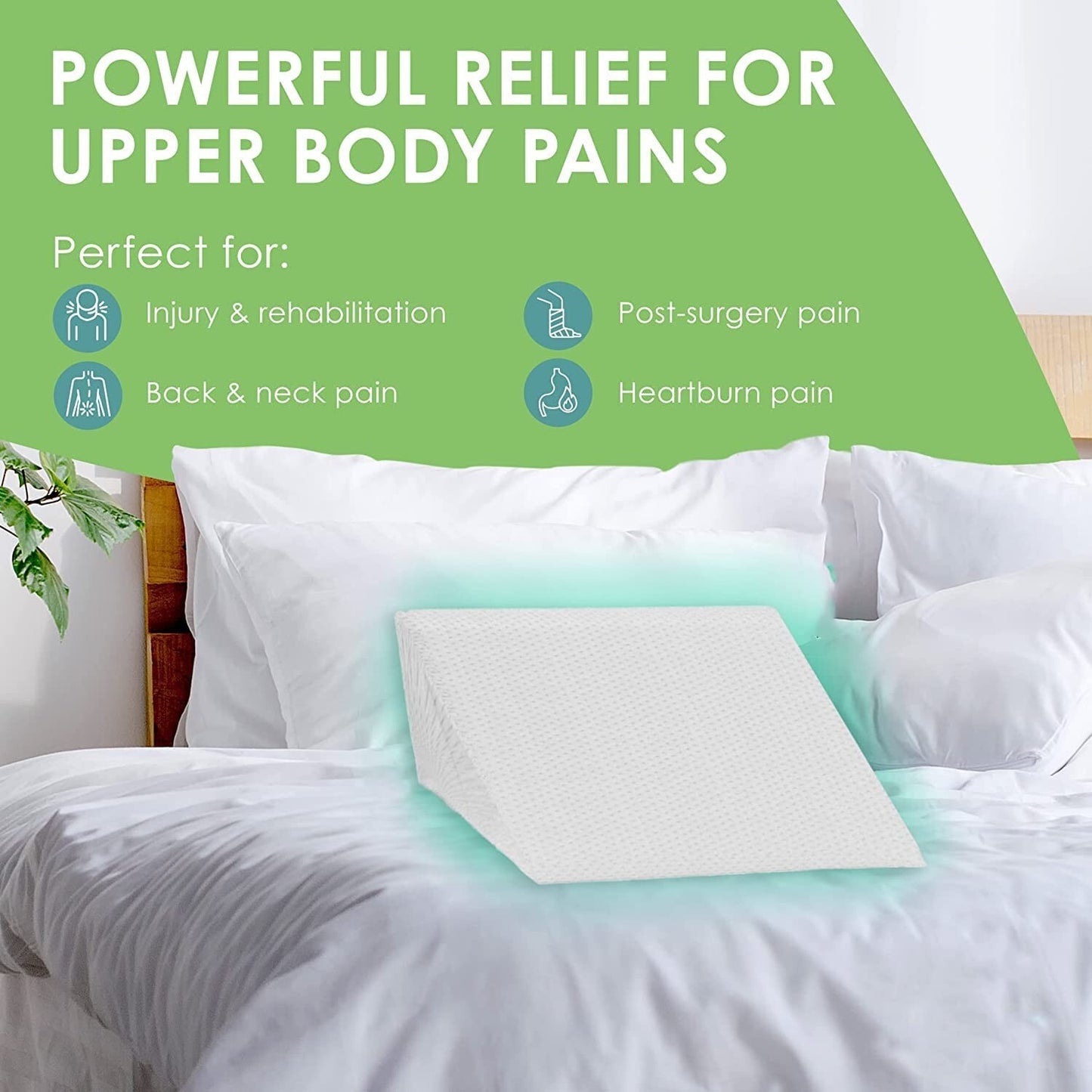 Wedge Pillow Orthopaedic Bed Support Cushion Back Leg Rest Foam Removable Cover6