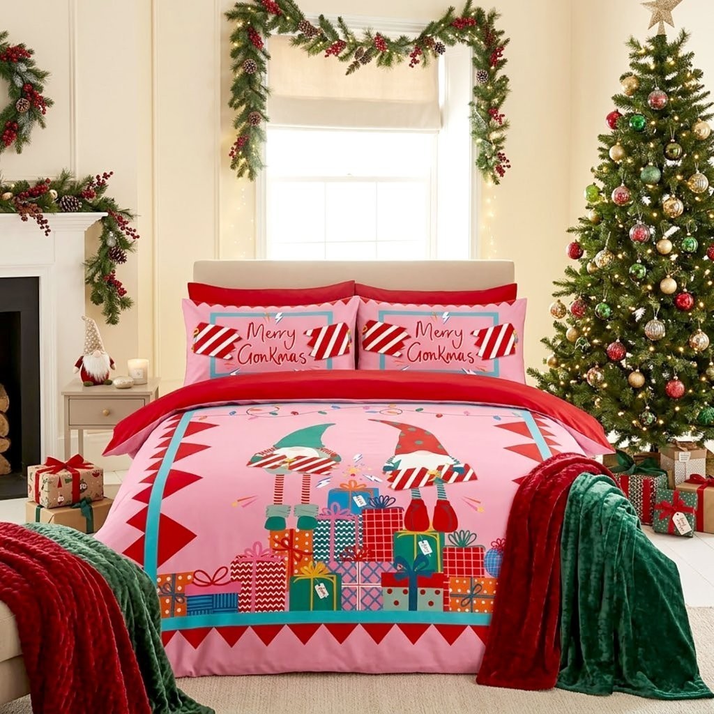 Festive duvet cover set ideal for kids' bedrooms during the Christmas season