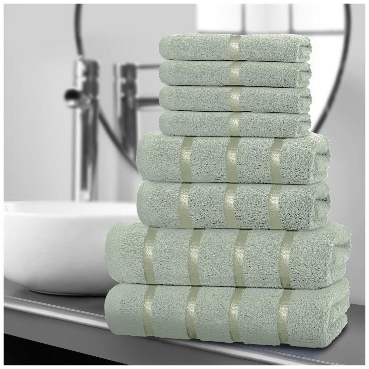 8 Piece Luxury Egyptian Cotton Towel Bale Set Face Hand Bath Towels 500 GSM – UK