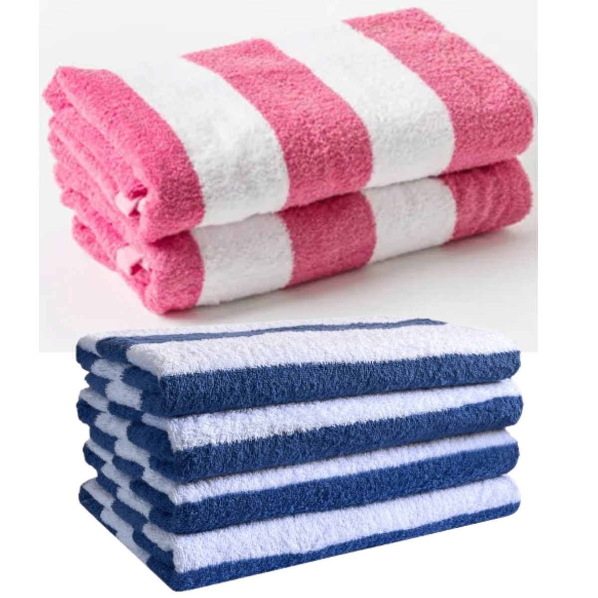 Large Beach & Pool Towel 100% Cotton Velour Chlorine Resistant 70X150cm in Pack of Red & Dark Blue – UK