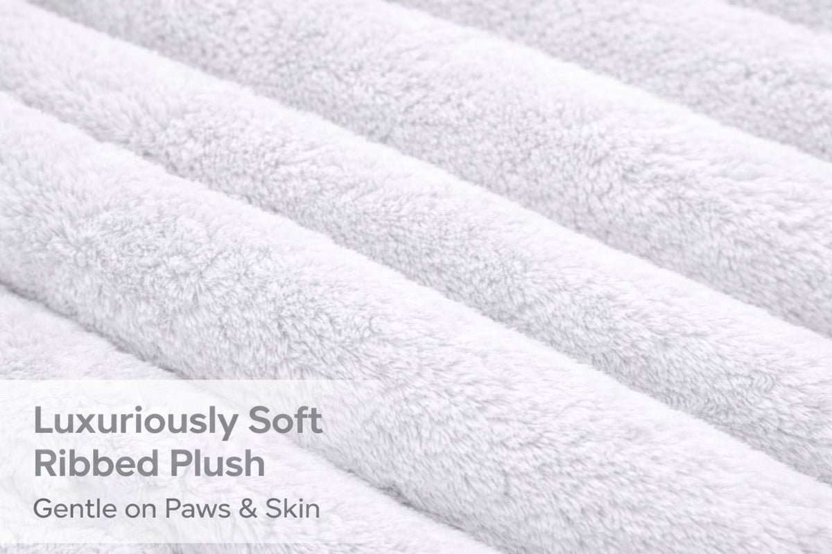 Soft Cord Square Pet Cushion Waterproof Non-Slip Ribbed Plush Sofa Dog Cat Bed – UK