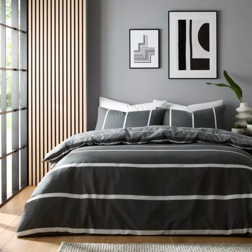 Harris Stripes Duvet Cover Set With Pillowcases Easy Care Stripe Bedding – UK