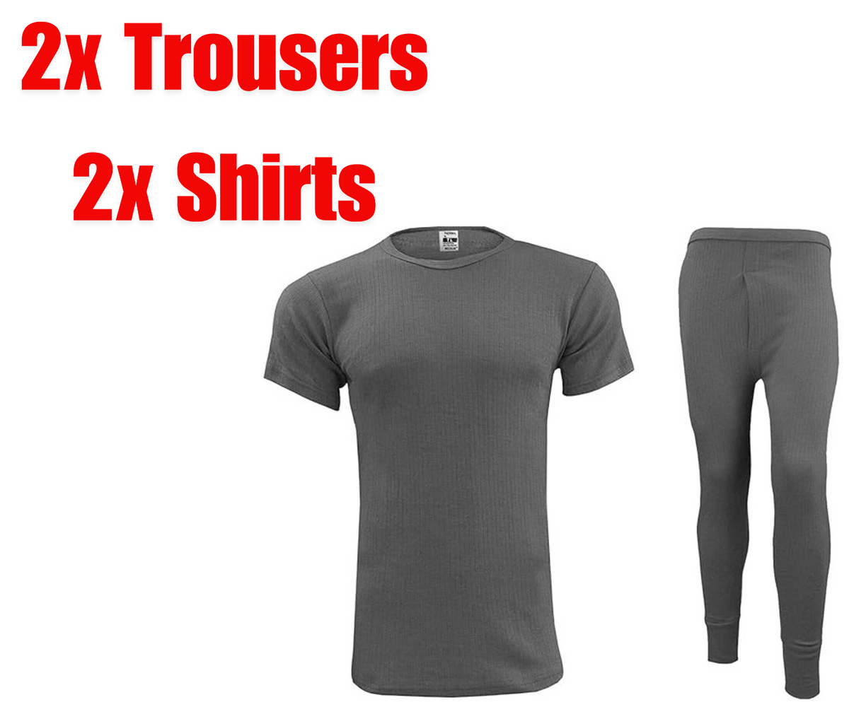 Mens Thermal Underwear Set Long Sleeve Top & Bottoms Base Layer Warm – UK