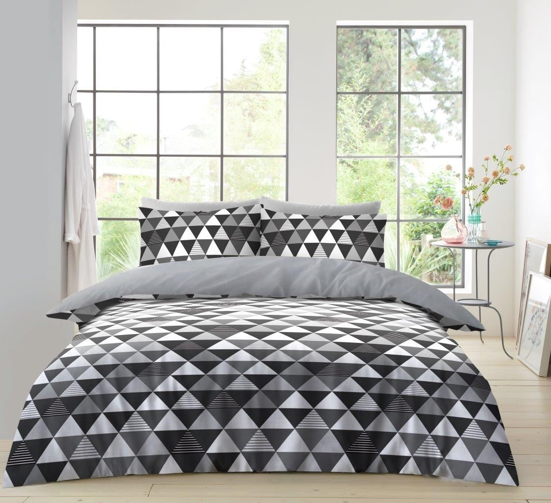 Reversible Microfibe Duvet Cover Quilt Cover Single Double King Size Bedding Set