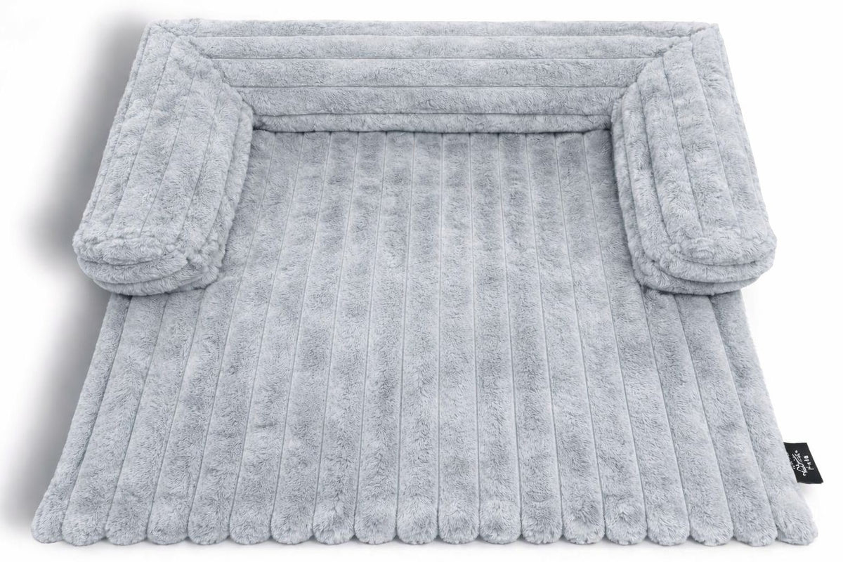 Soft Cord Square Pet Cushion Waterproof Non-Slip Ribbed Plush Sofa Dog Cat Bed – UK