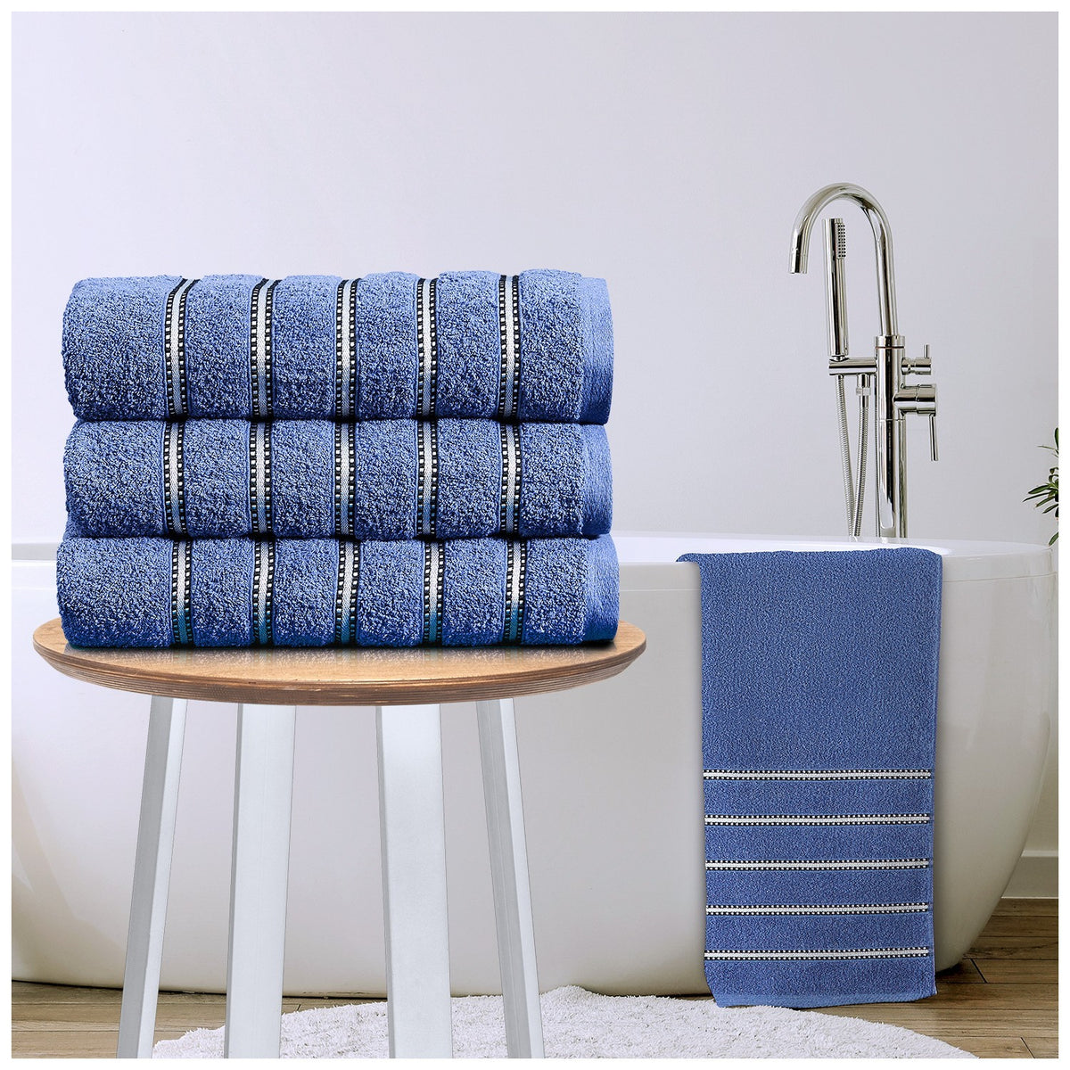 3 Piece Egyptian Cotton Towel Bale Set Face Hand Bath Towels Bathroom – Buy Online UK