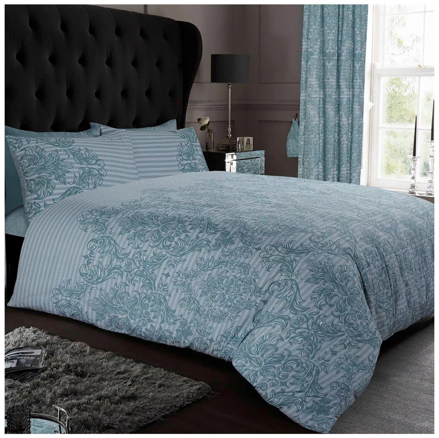 Empire Damask Printed Duvet Set Quilt Cover Set All Year Round Soft Bedding Set