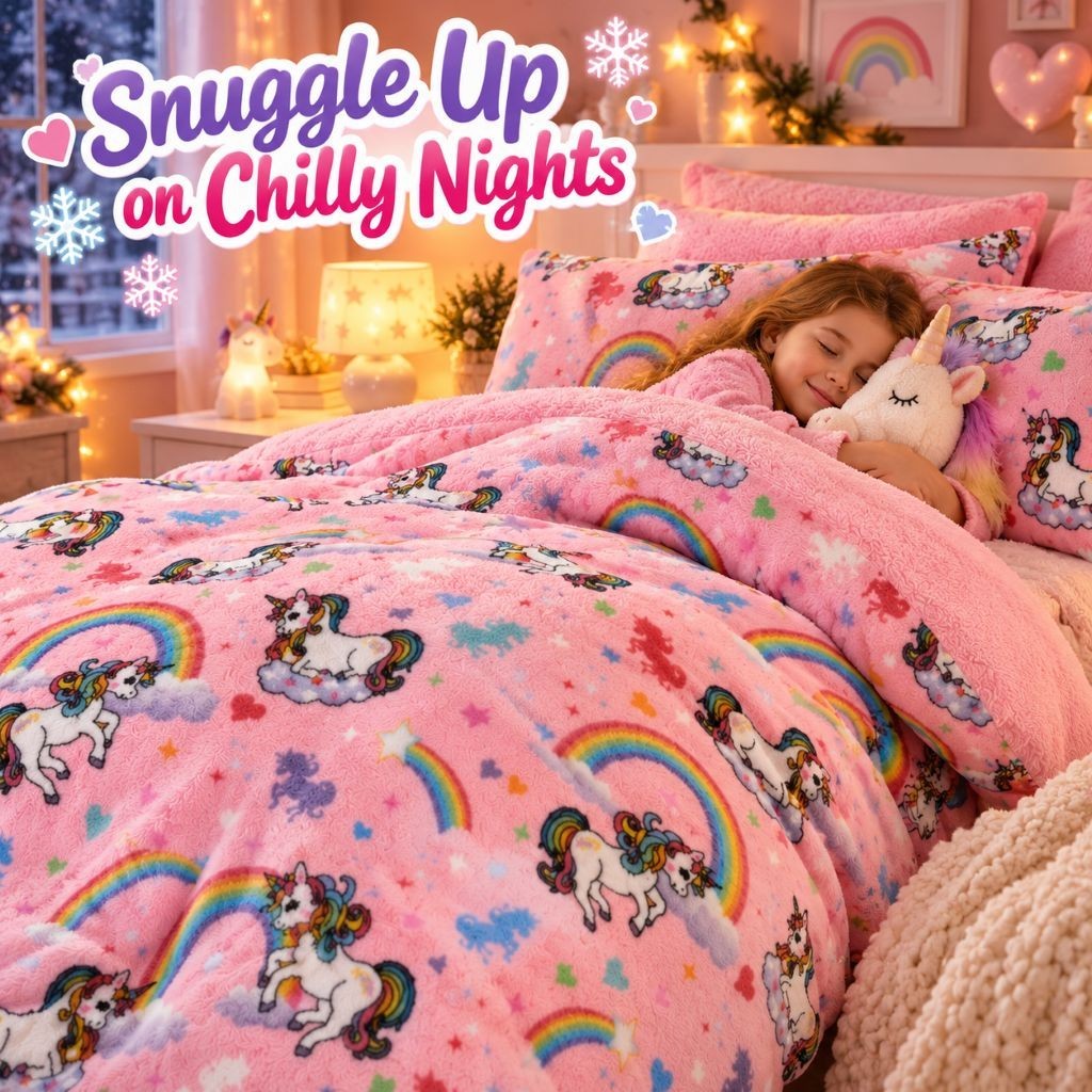 Teddy fleece duvet cover and pillowcase set as a Christmas gift for kids