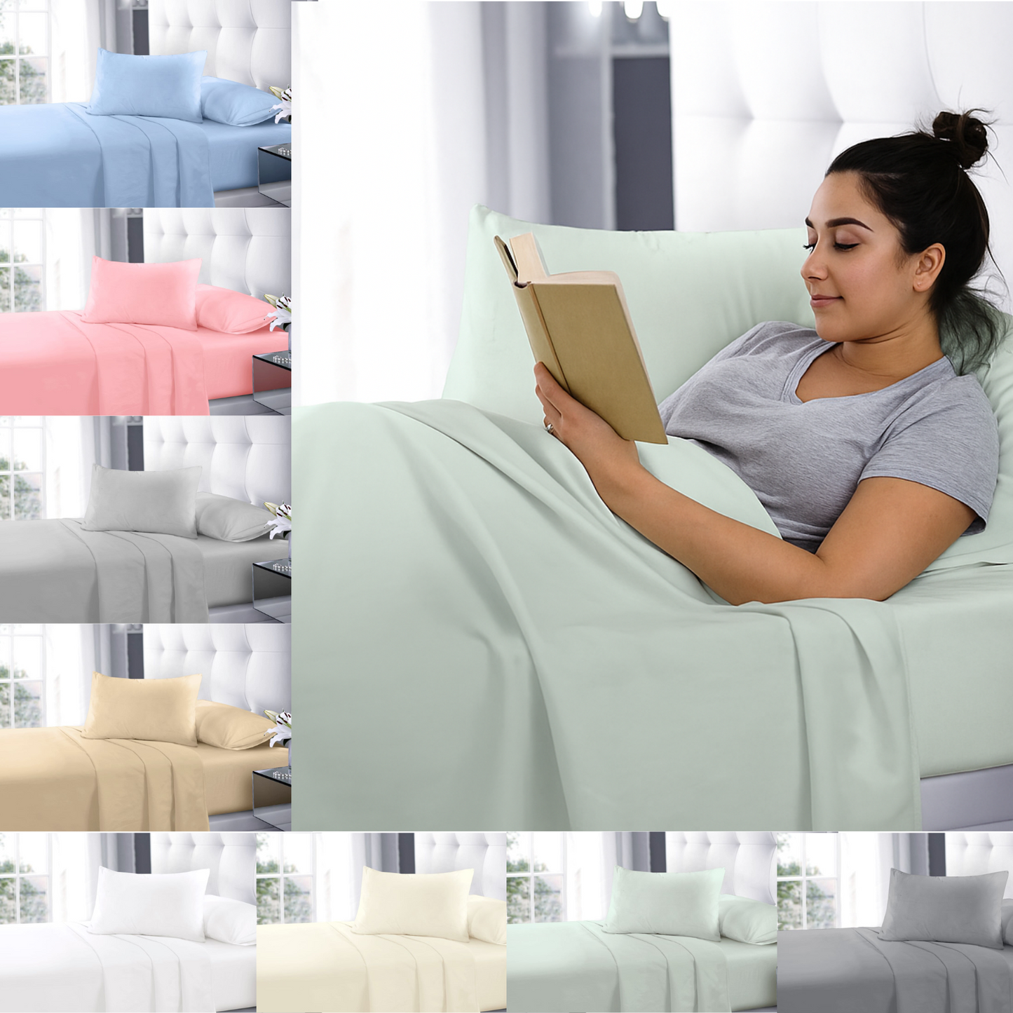 Ultra Soft Flat Sheet Microfibre Bed Sheet Single Double King Super King – UK