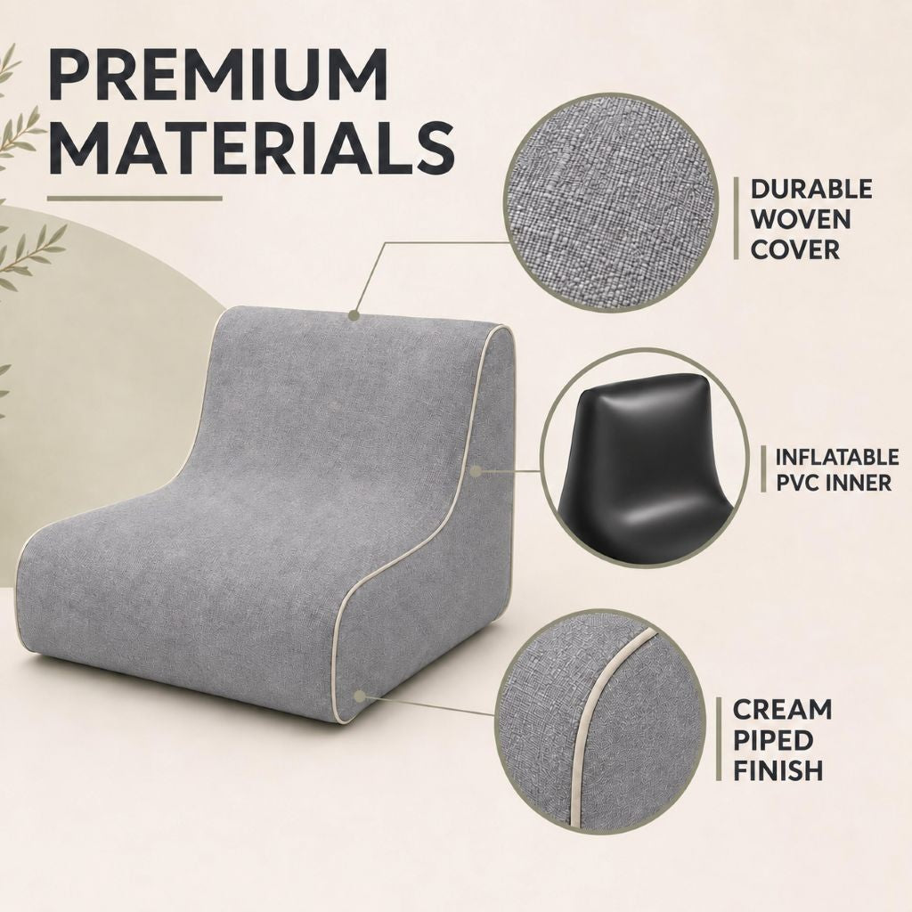 Heavy-duty PVC inflatable inner and air valve of the portable lounge seat