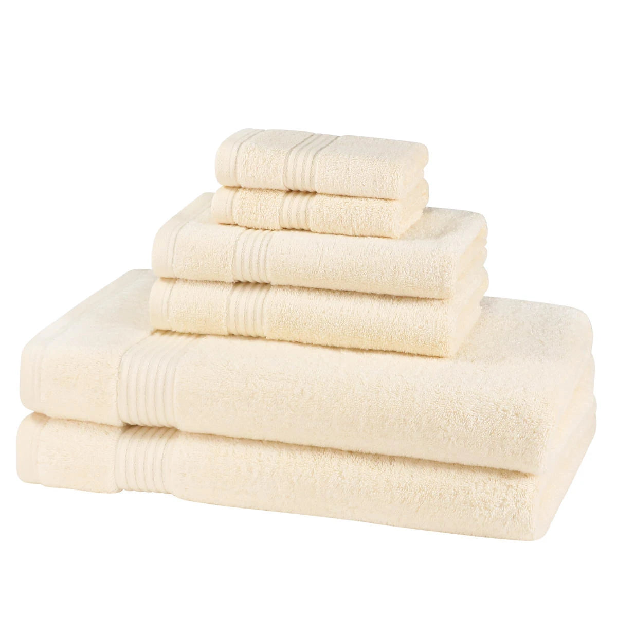 6 Piece 700GSM Bamboo Towel Set - Cream