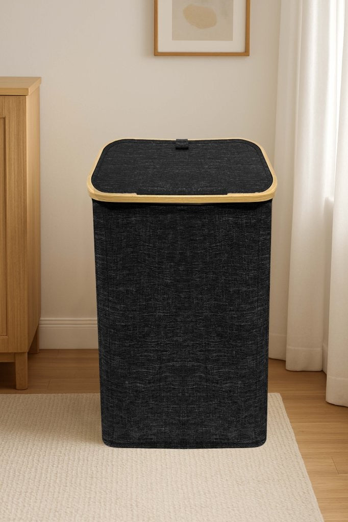 Nimora Home Bamboo Laundry Basket with Lid – Natural Clothes & Linen Storage Hamper