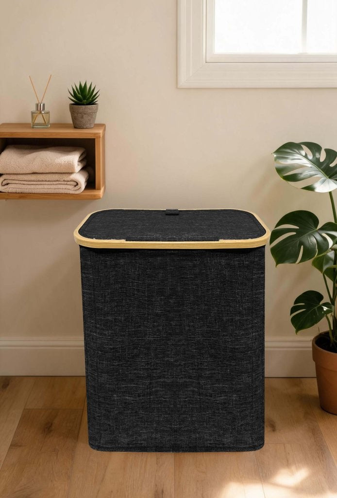 Nimora Home Bamboo Laundry Basket with Lid – Natural Clothes & Linen Storage Hamper