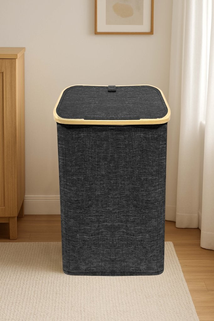 Nimora Home Bamboo Laundry Basket with Lid – Natural Clothes & Linen Storage Hamper