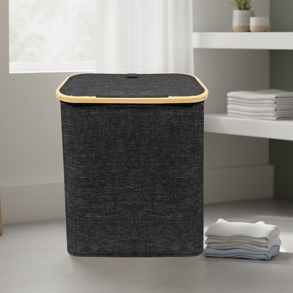Nimora Home Bamboo Laundry Basket with Lid – Natural Clothes & Linen Storage Hamper