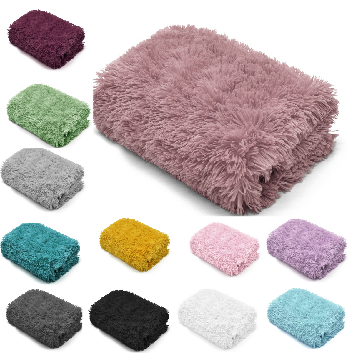 Lush Long Pile Super Soft Cosy Throw – Sofa Bed Fleece Blanket Double King