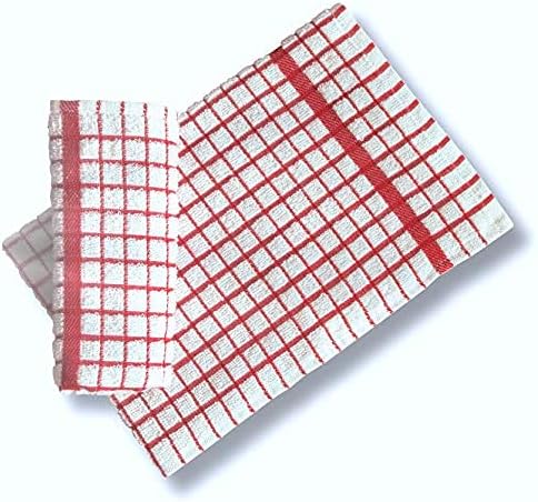 100% Cotton Terry Towelling Tea Towels | Pack of 6 | Kitchen Hand Towels Dish Cloth Super Absorbent Soft Touch