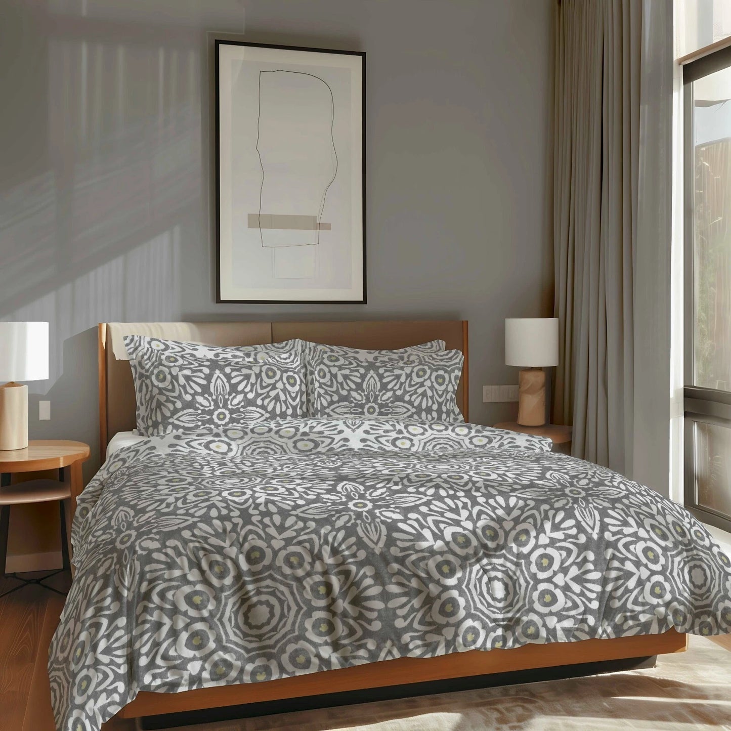 Floral Printed Duvet Quilt Covers Soft Easy Care Bed Linen Summer Bedding Sets