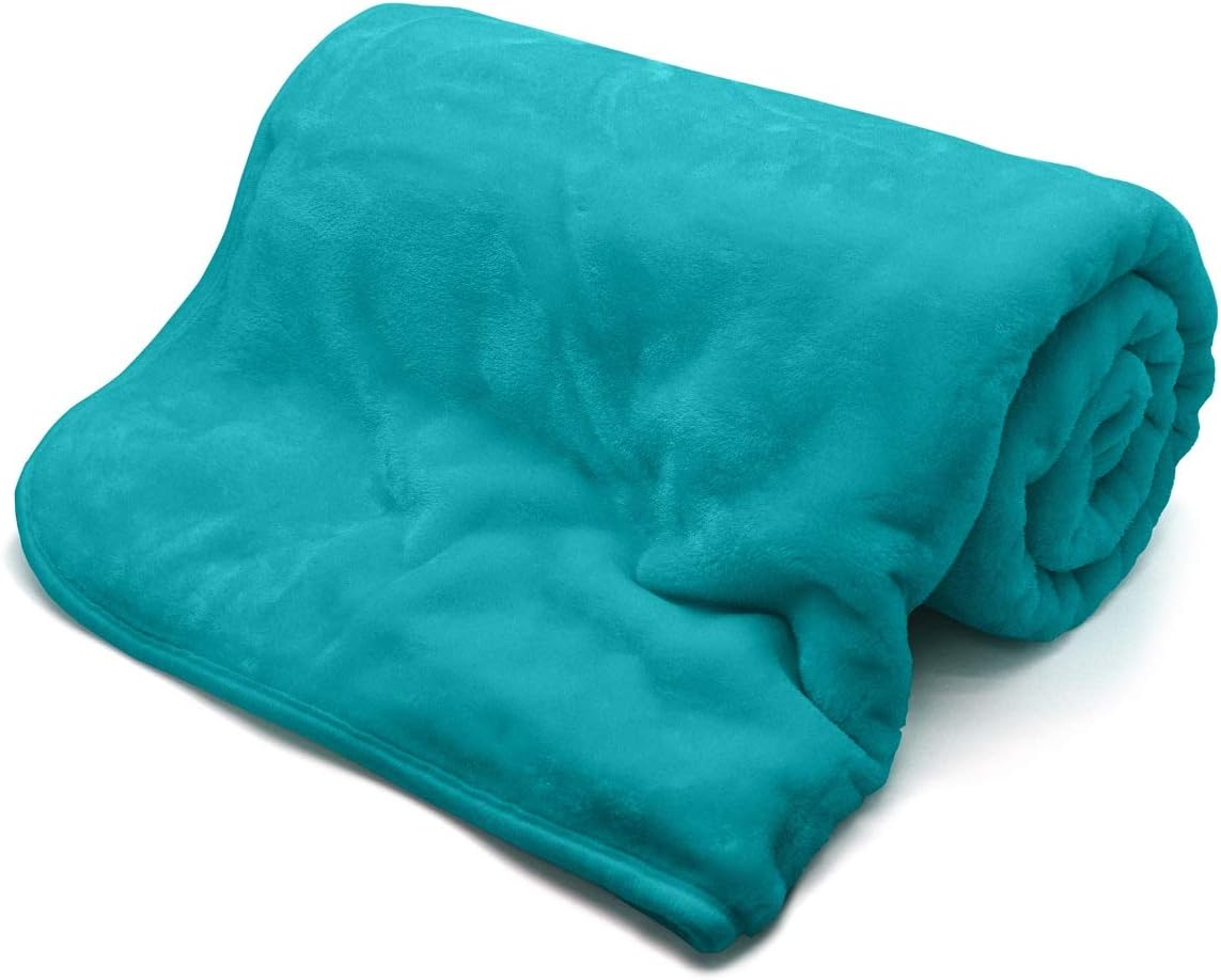 Cosy Faux Fur Mink Throw Blankets Silver Grey Travel Size - Super Soft Fluffy Warm Solid Bed Throws for Sofas Blanket 150x200cm Flannel Fleece