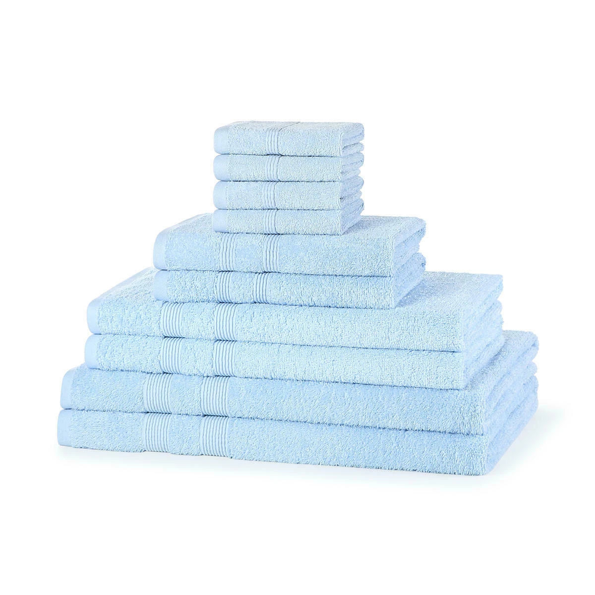 500GSM cotton 10 piece towel bale set in Pink — soft pastel bathroom towel bundle