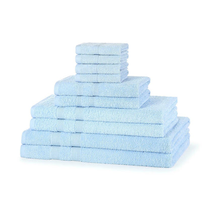 500GSM cotton 10 piece towel bale set in Pink — soft pastel bathroom towel bundle