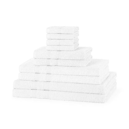 500GSM cotton 10 piece towel bale set in Light Grey — neutral bathroom towel bundle with 2 bath sheets