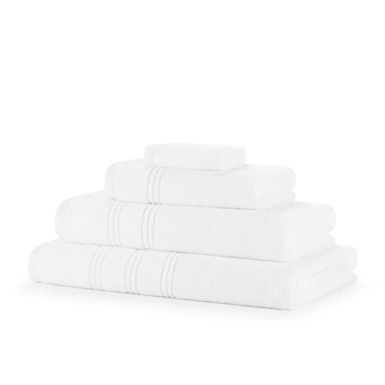 10 Piece 600GSM Zero Twist Cotton Towel Bale — 4 face cloths 2 hand towels 2 bath towels 2 bath sheets luxury bathroom set