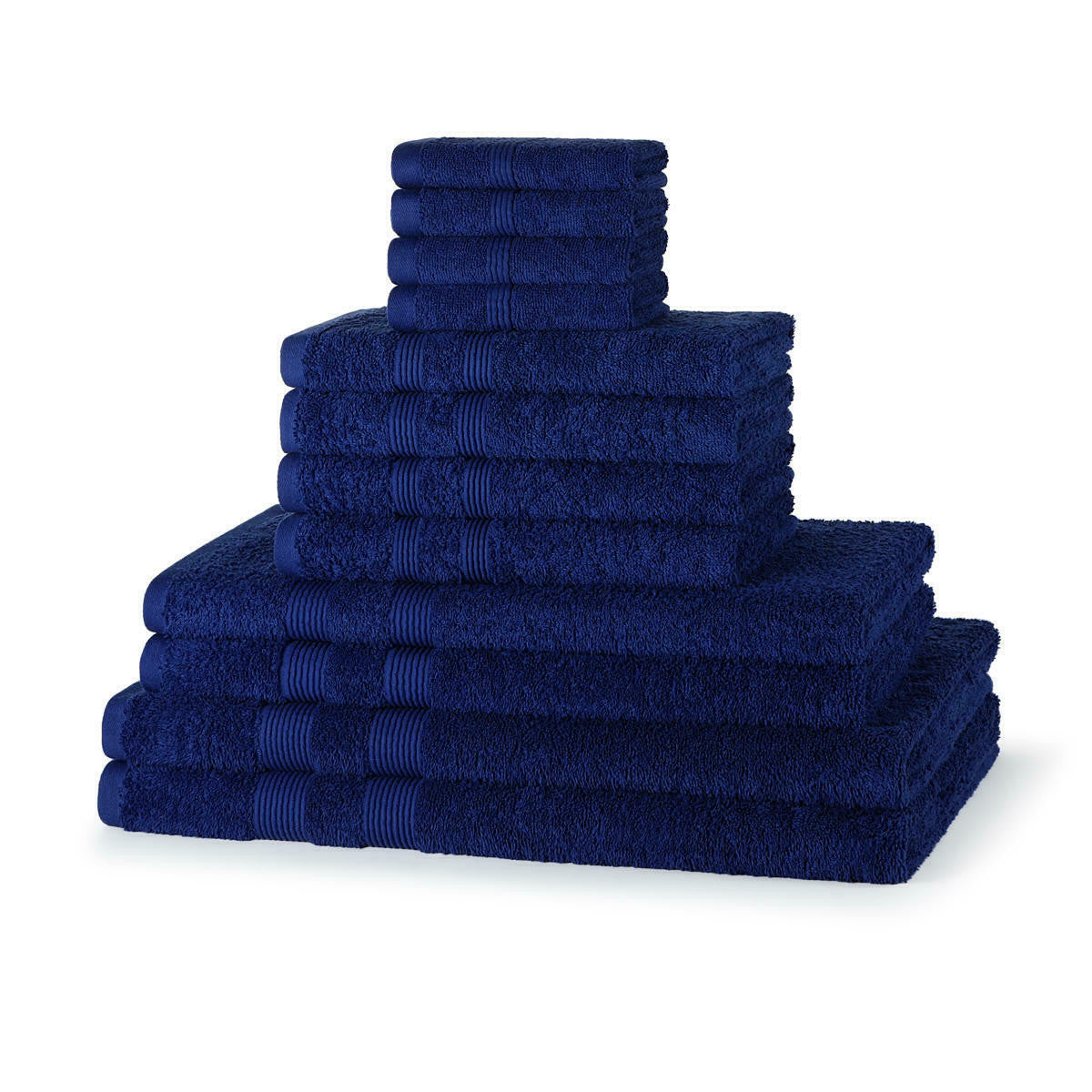 500GSM cotton 12 piece towel bale set in Royal Blue — rich bold family bathroom towel bundle
