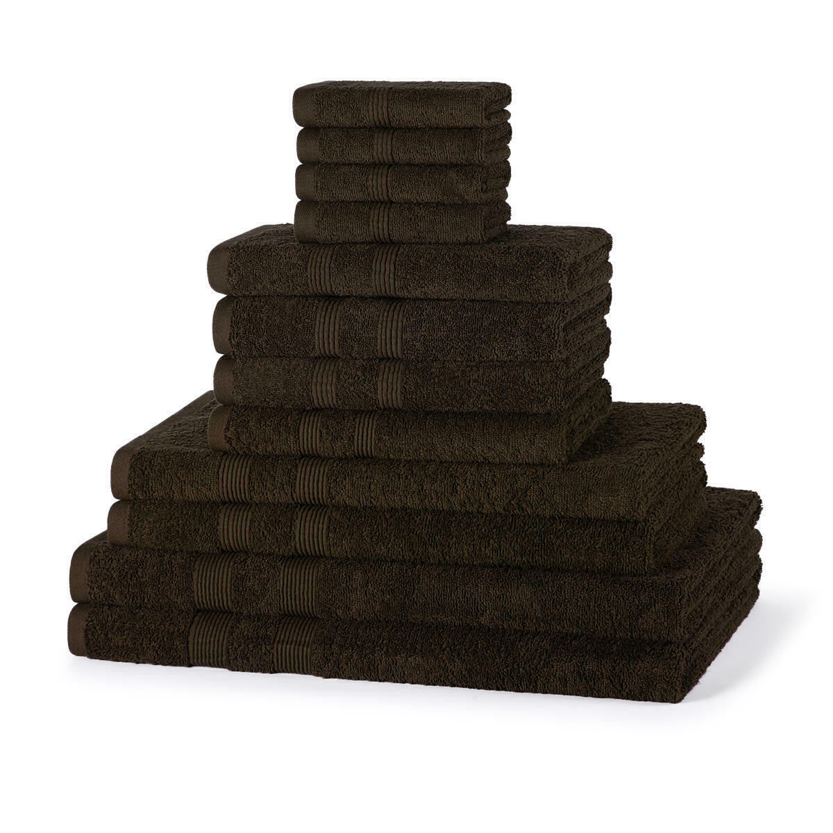 500GSM cotton 12 piece towel bale set in Black — modern deep tone luxury family bathroom towel bundle