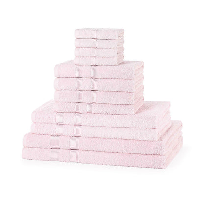 500GSM cotton 12 piece towel bale set in Sky Blue — fresh pastel family bathroom towel bundle