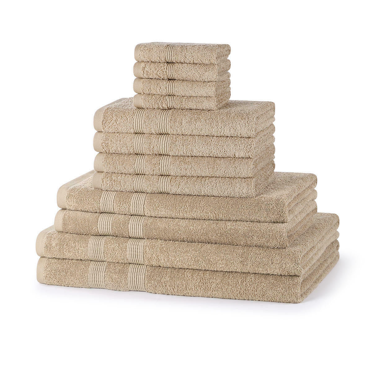 500GSM cotton 12 piece towel bale set in Light Grey — neutral modern family bathroom towel bundle