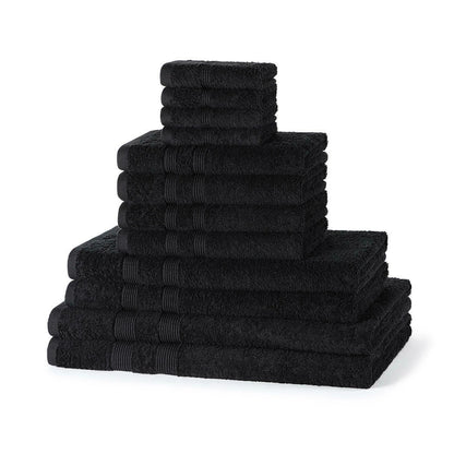 500GSM cotton 12 piece towel bale set in Pink — soft pastel family bathroom towel bundle