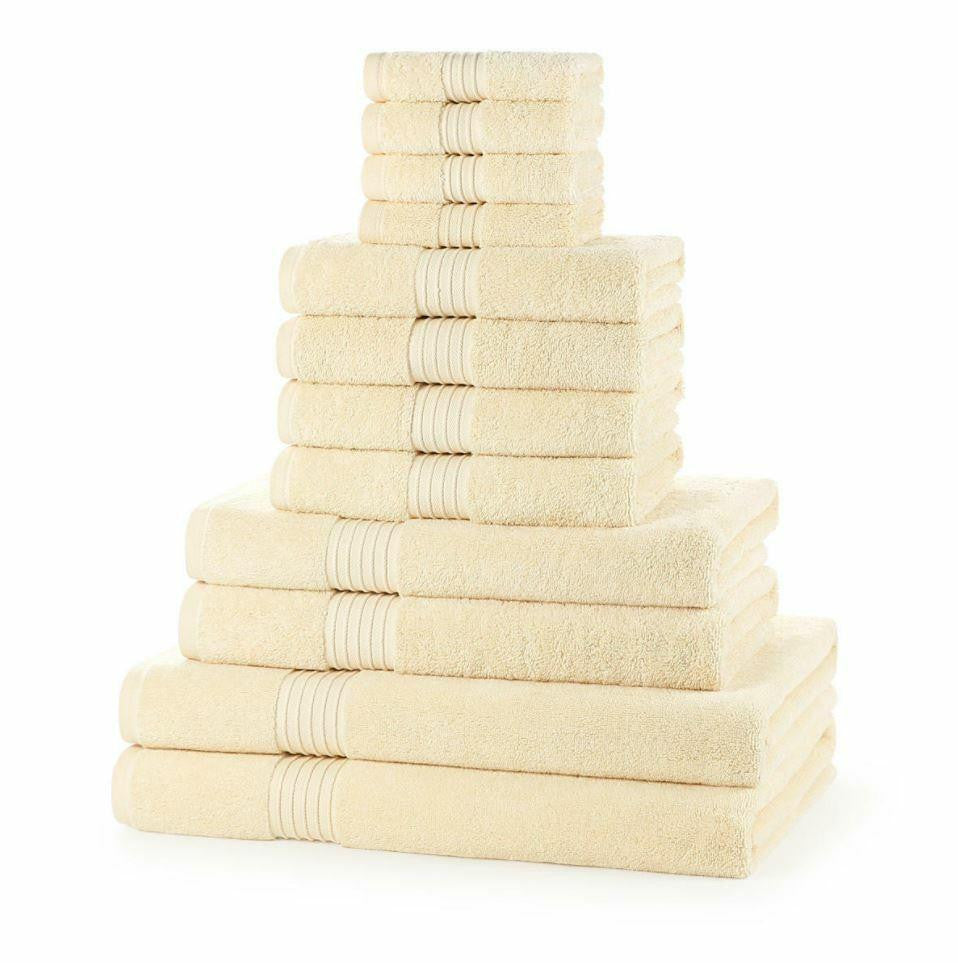 12 piece 700GSM Royal Egyptian cotton towel bale stacked showing ultra-heavyweight plush pile and premium hotel-quality finish