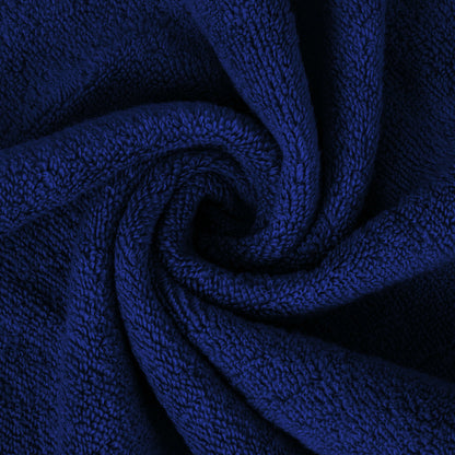 Navy 550 GSM Zero Twist Cotton Towel Bale bath hand face towels folded