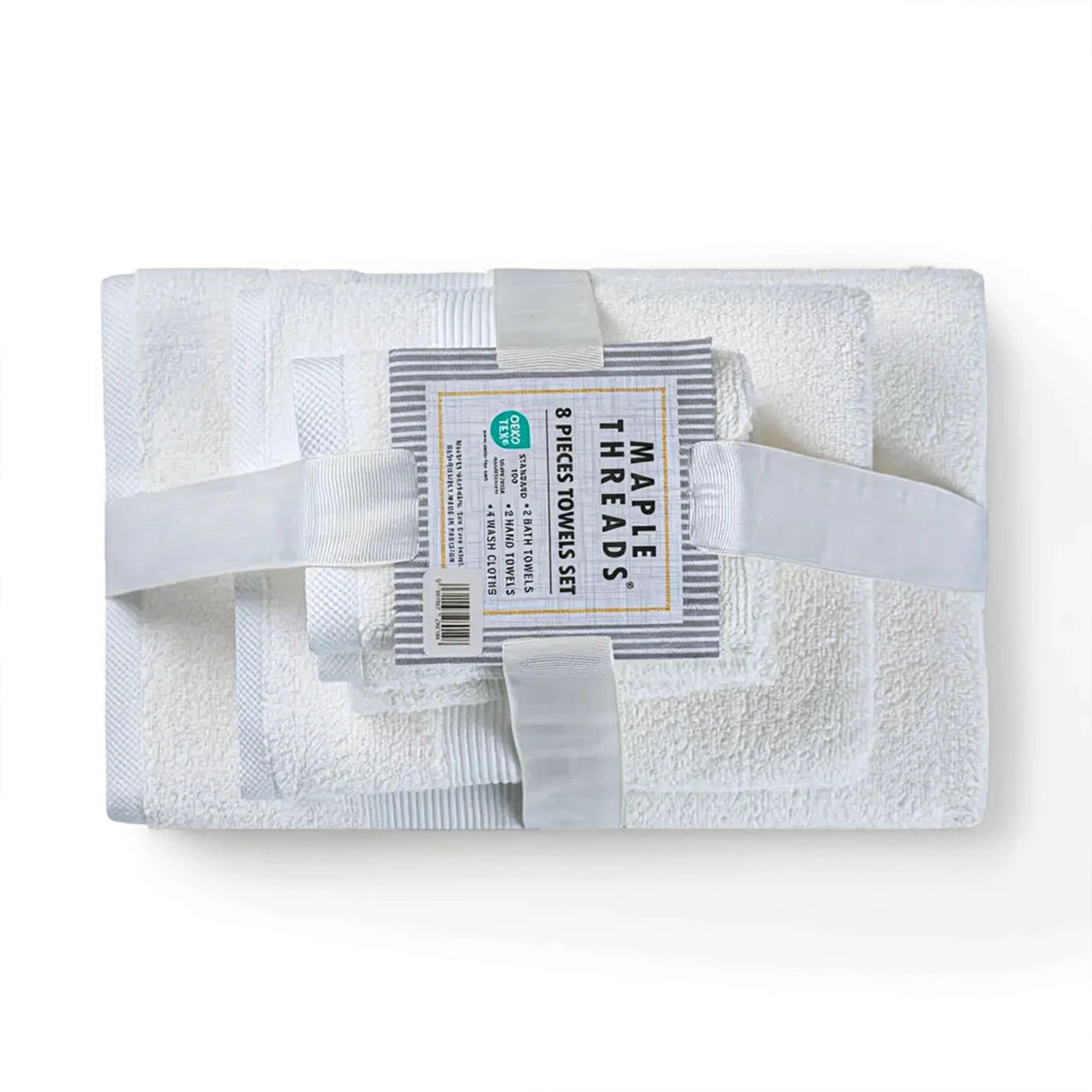 White 550 GSM Zero Twist 8-Piece Cotton Towel Bale Set