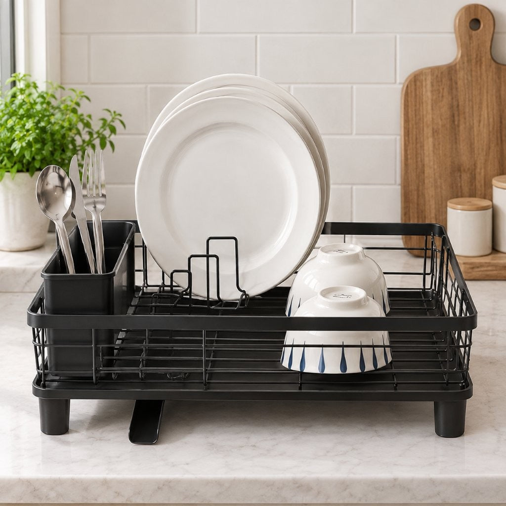 1-Tier Denver Drying Rack – Powder-Coated Iron Wire Dish & Kitchen Rack