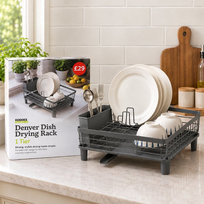 1-Tier Denver Drying Rack – Powder-Coated Iron Wire Dish & Kitchen Rack