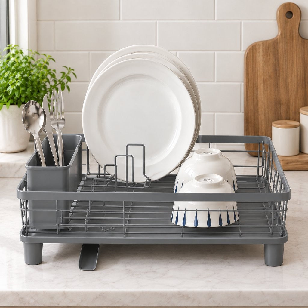 1-Tier Denver Drying Rack – Powder-Coated Iron Wire Dish & Kitchen Rack