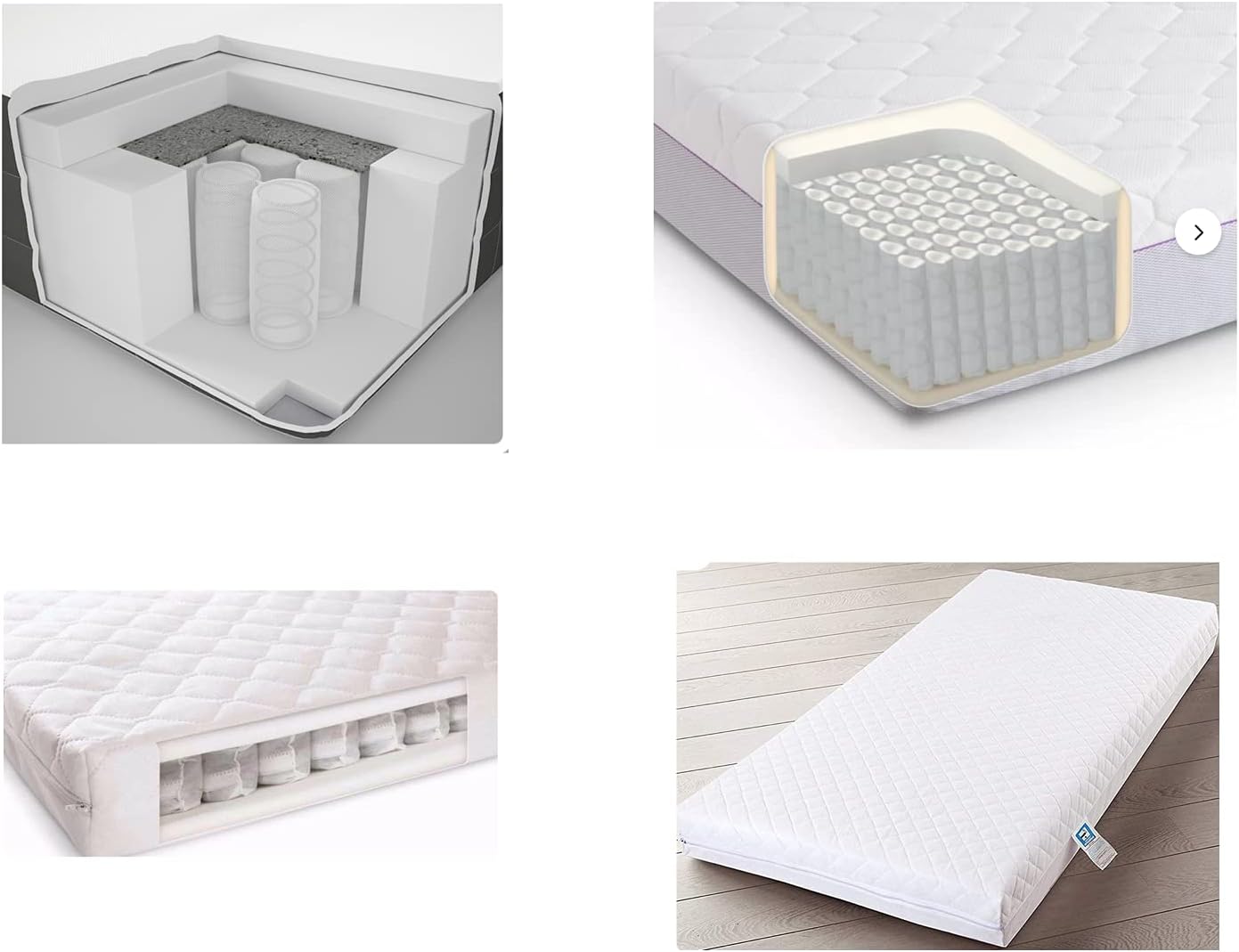 Eco Pocket Spring Cot Bed Mattress Double Layered Anti Allergy Polypropylene Luxury Baby Toddler Crib Mattress