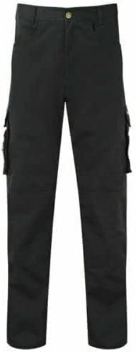 Men’s Work Trousers Multi-Pocket Combat Cargo Heavy Duty Safety Pants Triple Stitched Workwear Hard Wearing Cotton Rich Bottoms