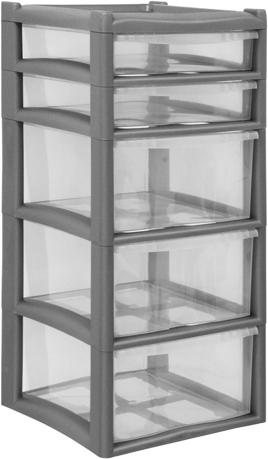 EXTRA LARGE DRAWER STORGE BLACK Plastic 5 Drawer Unit 2 Shallow with 3 Deep Drawers Chest Drawer School Office Home Storage