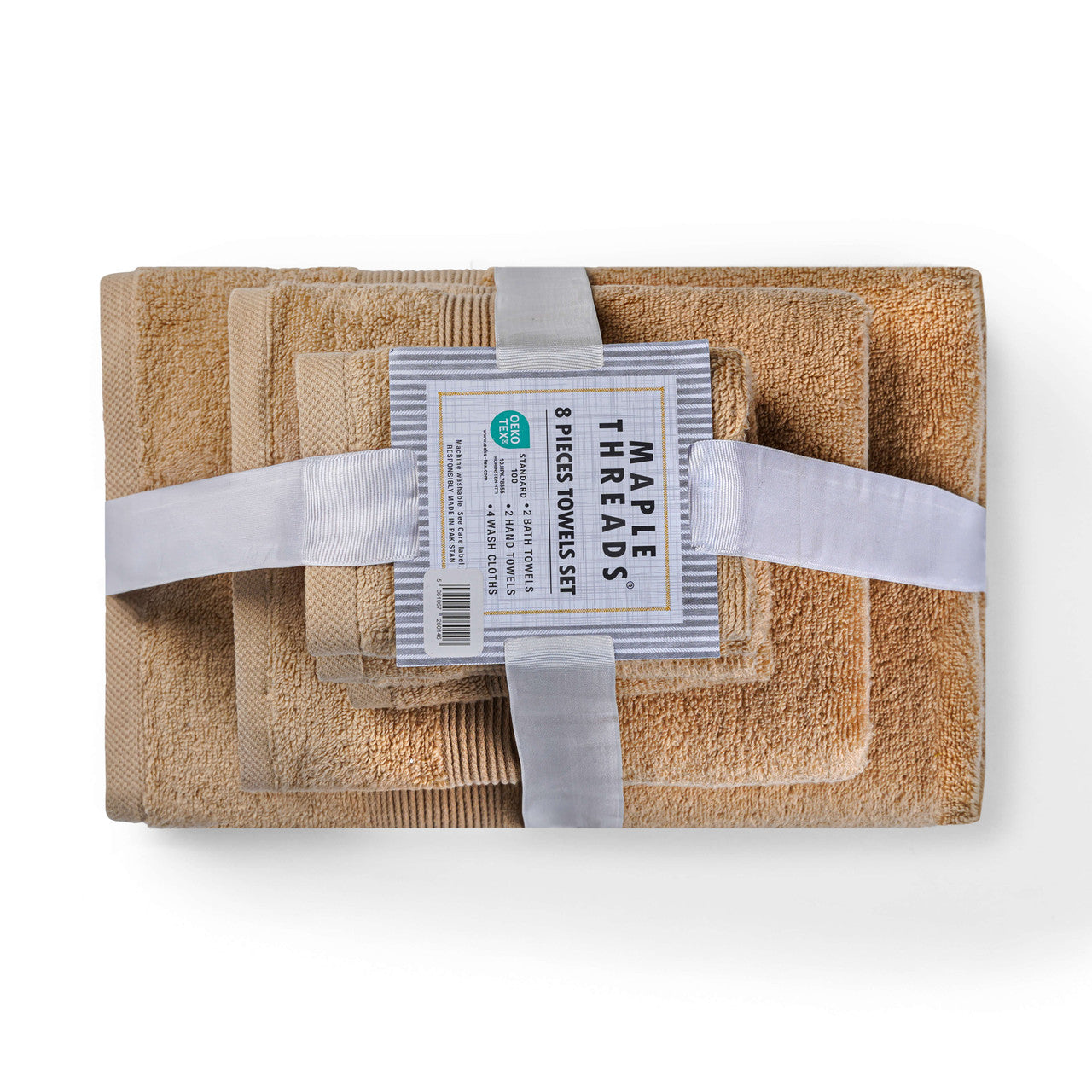 550 GSM Zero Twist 8-Piece Cotton Towel Bale Set 2 bath 2 hand 4 face cloths plush luxury