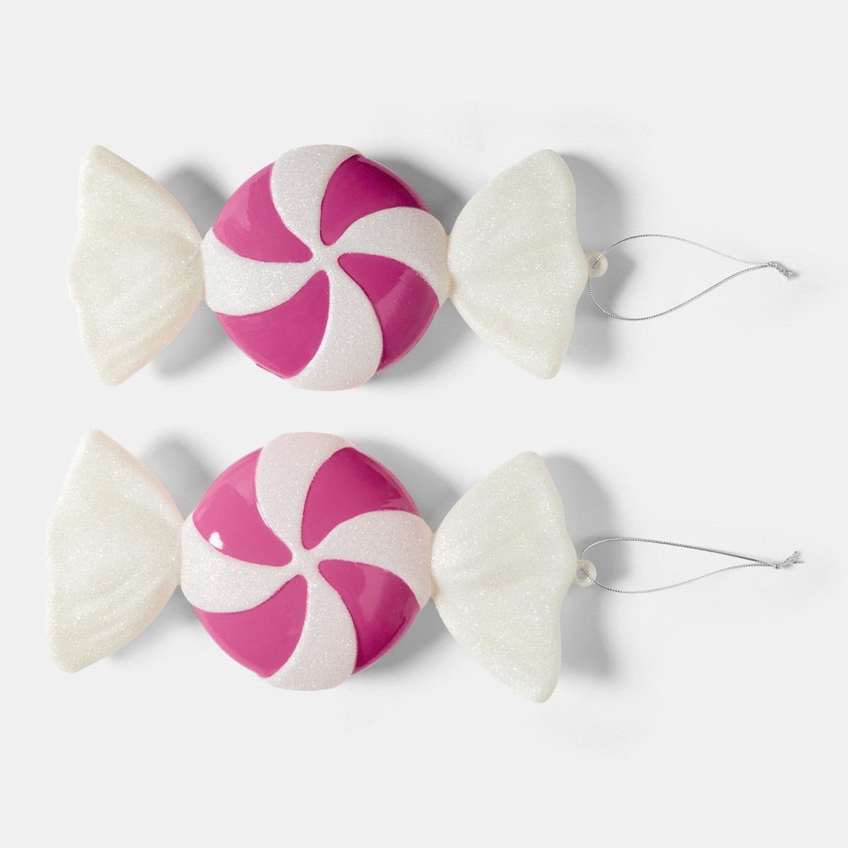 2 Pack XL Sweet Decorations - White/Pink | Christmas Tree Ornaments
