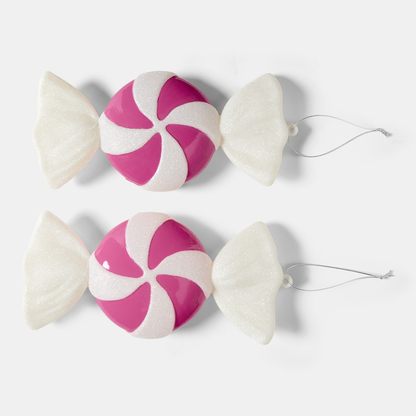 2 Pack XL Sweet Decorations - White/Pink | Christmas Tree Ornaments