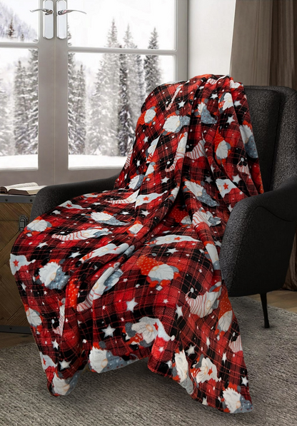 Gonk Tartan Check Teddy Sherpa Fleece Super Soft Warm Cosy Kids and Adults Duvet Cover Sets Xmas Festive Season Quilt Covers Bedding Sets